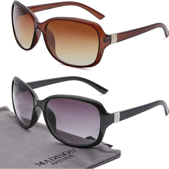 2 Pack Classic Vintage Sunglasses for Women Men,Fashion Sun Shades Glasses main image 5